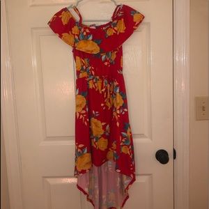 cold shoulder high low dress